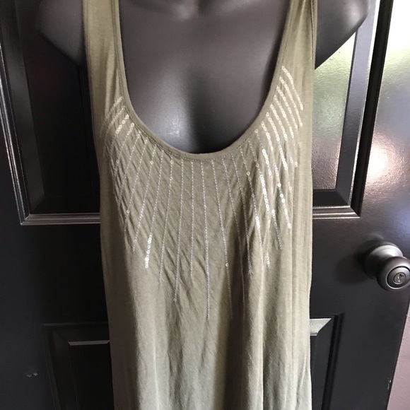 Beautiful Olive green sleeveless top with sparkly embellishments - Picture 2 of 3